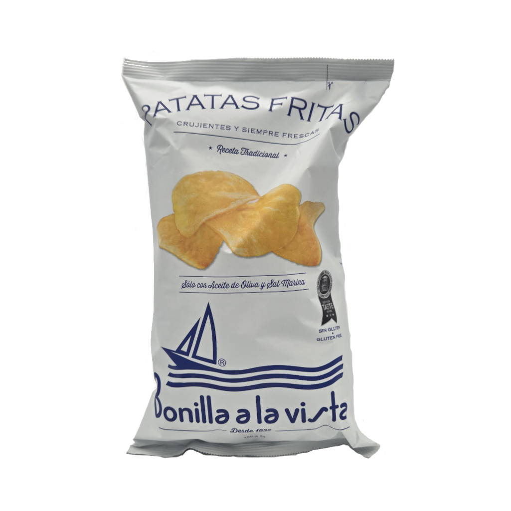 Patatas fritas con sal de Bonilla a la vista