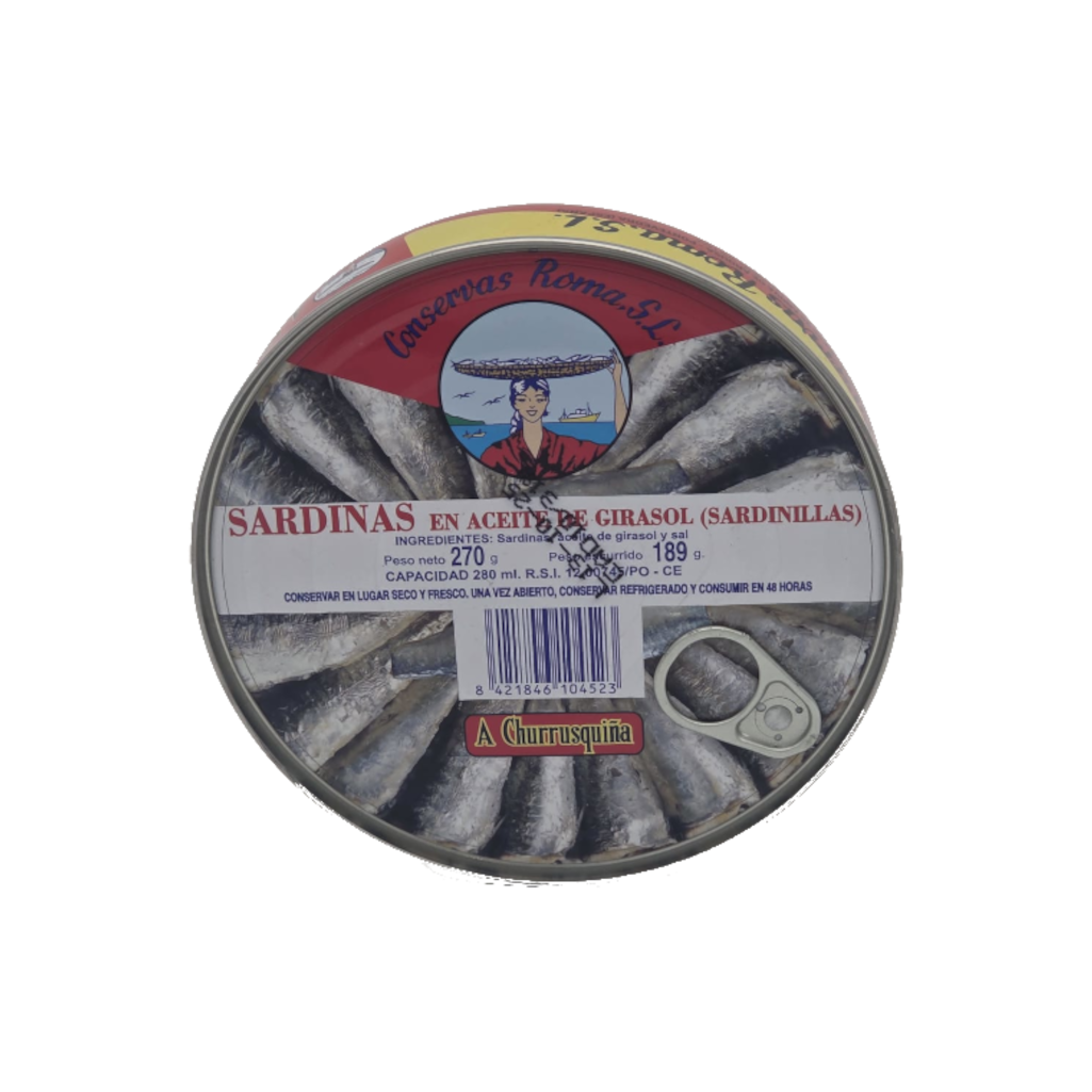 SARDINAS EN GIRASOL LATA REDONDA A CHURRUSQUIÑA