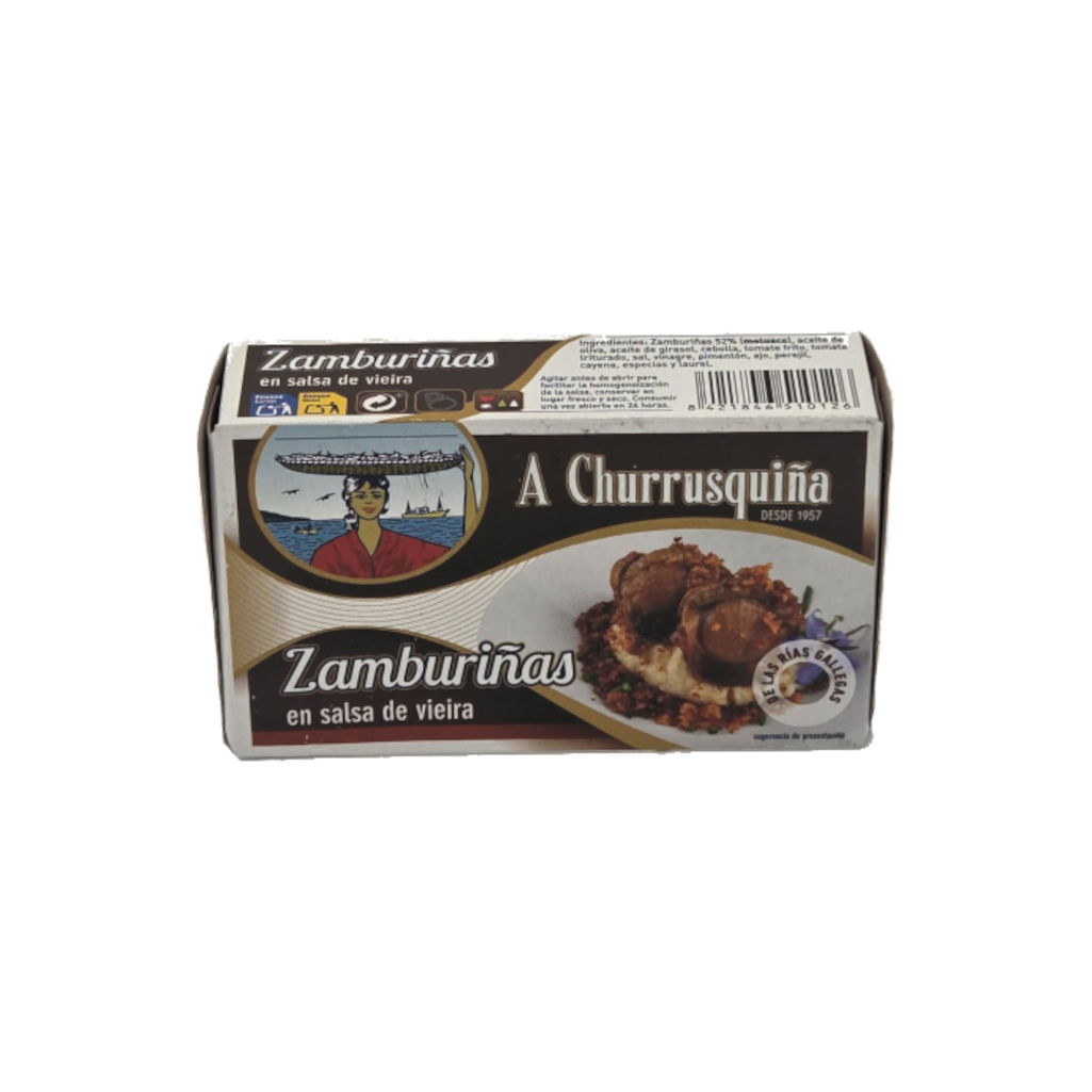 ZAMBURIÑAS EN SALSA DE VIEIRA CAJA A CHURRUSQUIÑA