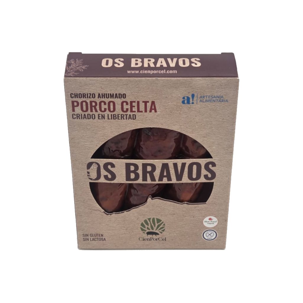 Chorizo ahumado de cerdo celta "Os Bravos" de CienPorCel