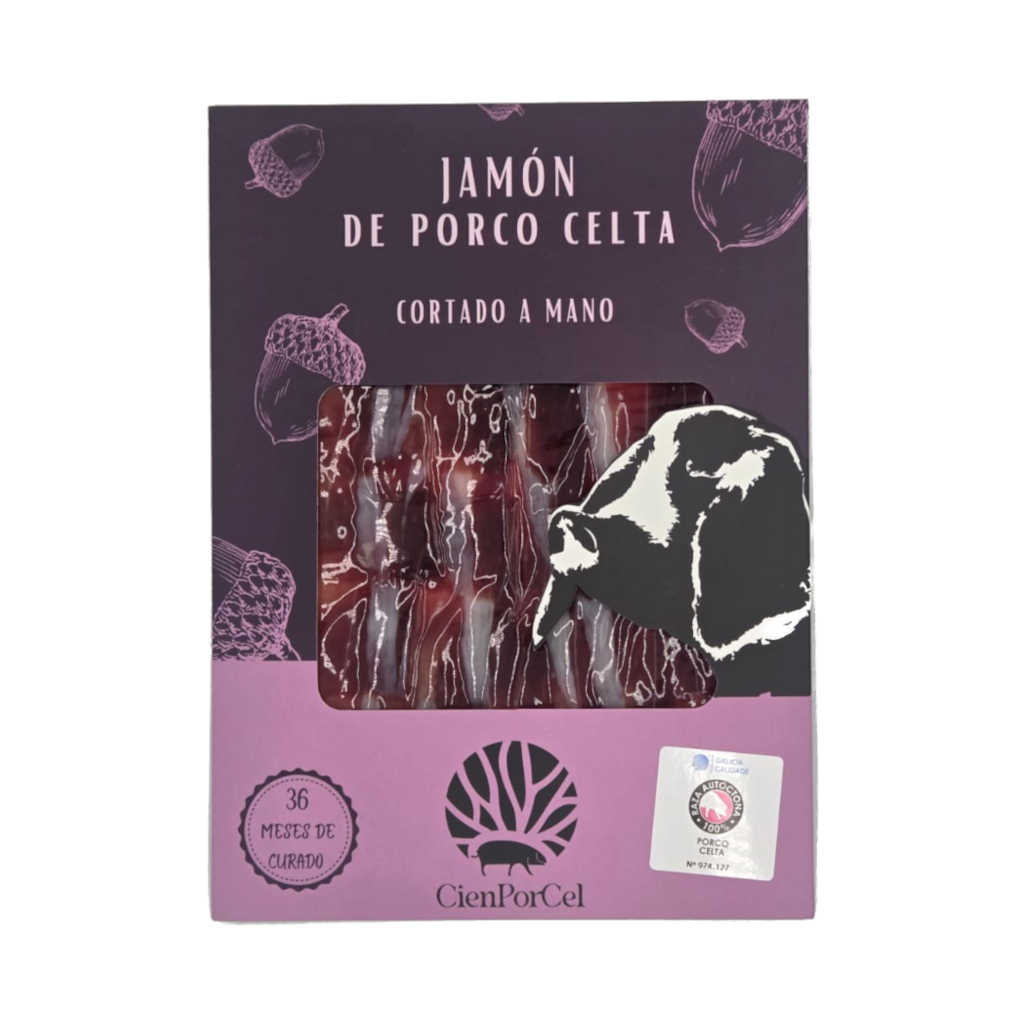 Jamón de cerdo celta cortado a mano de CienPorCel